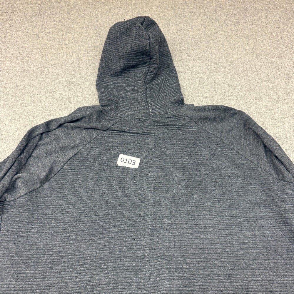 Daisy Fuentes Fit Hoodie 3X Gray Textured Ribbed Pullover Raglan Long Sleeve New